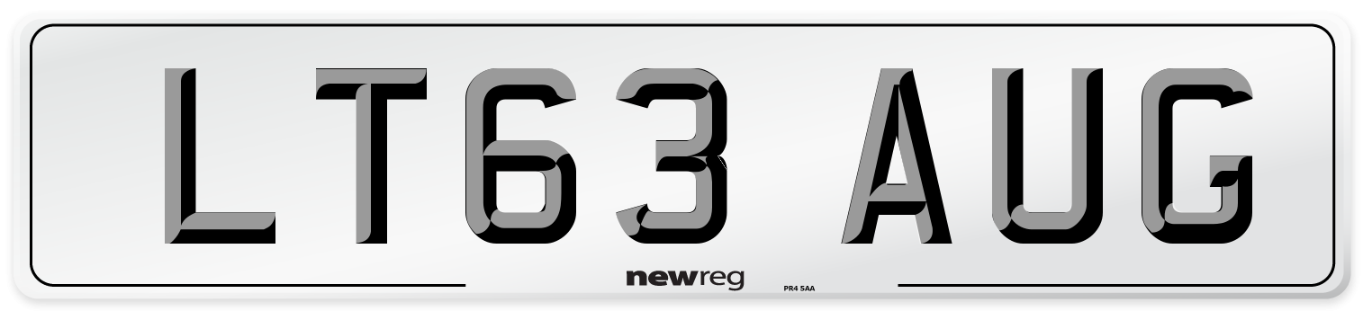 LT63 AUG Number Plate from New Reg